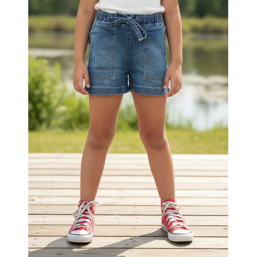 Shorts Menina Infantil Juvenil Elástico Cintura Com Elastano