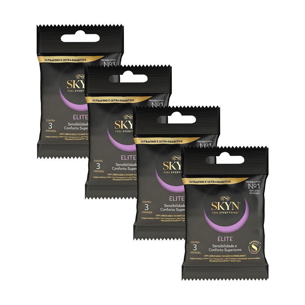Kit 5 Pacotes Preservativo SKYN Elite C/ 3 Unidades Cada em Oferta na Shopee