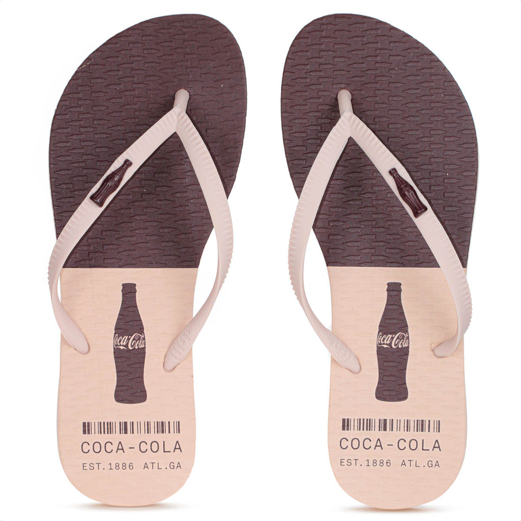 Chinelo Coca Cola Truist Rosa Claro e Bordô - Feminino em Oferta na Shopee