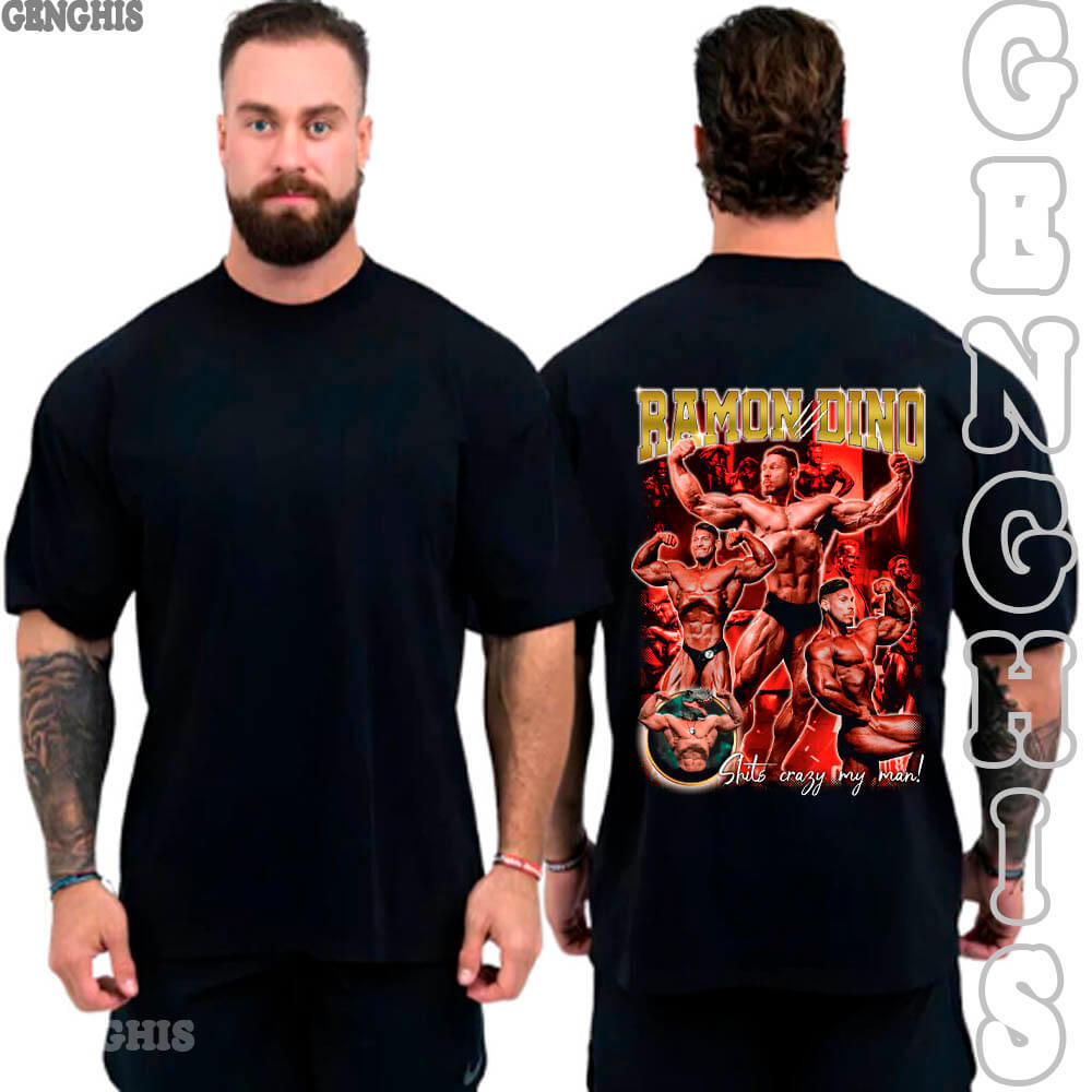Camisa Ramon Dino Crazy Academia Maromba Camiseta Gym Basica Oversized