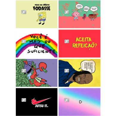 KIT 8 ADESIVOS para cartão Credit/debit TEMA: VARIADO CAR 032  (película protetora - corte eletrônico)