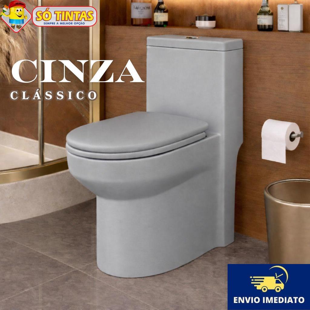 ASSENTO SANITARIO ALMOFADADO CLÁSSICO PLÁSTICO CINZA ATLAS em Oferta na Shopee
