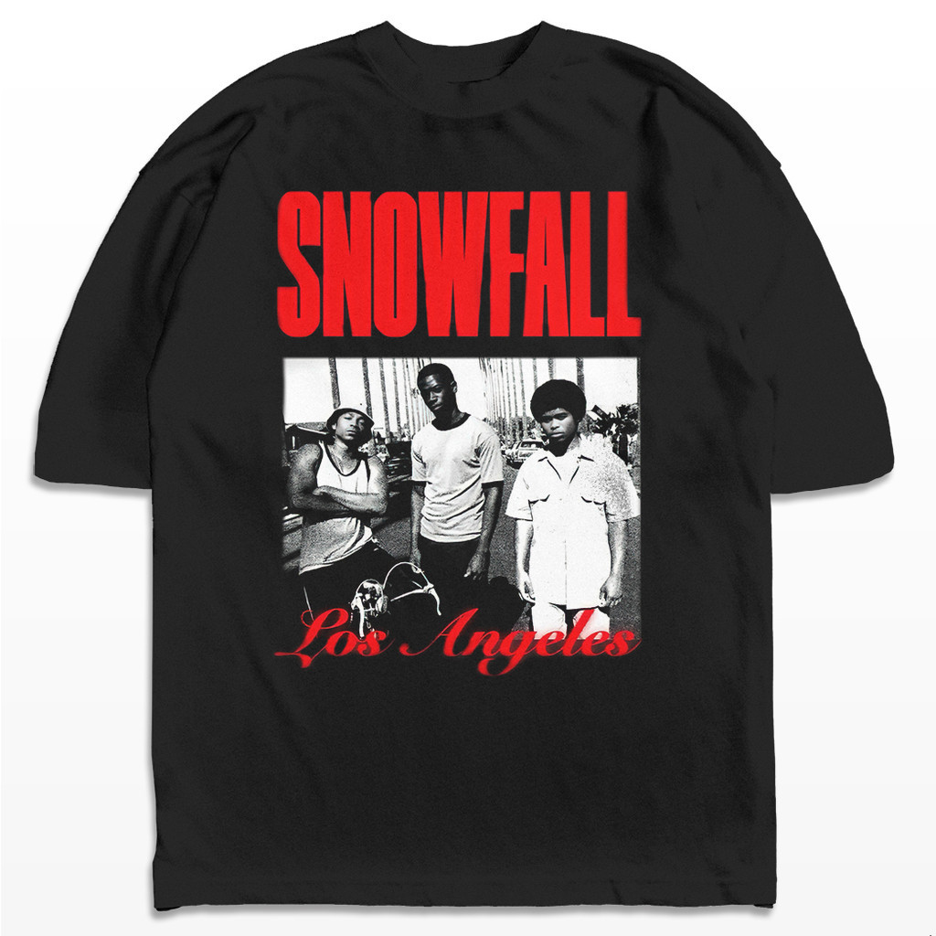 [Camiseta Premium em Algodão Puro]GXG Camiseta Oversized Snowfall Los Angeles Streetwear Harajuku Aesthetic Camisa Uniss