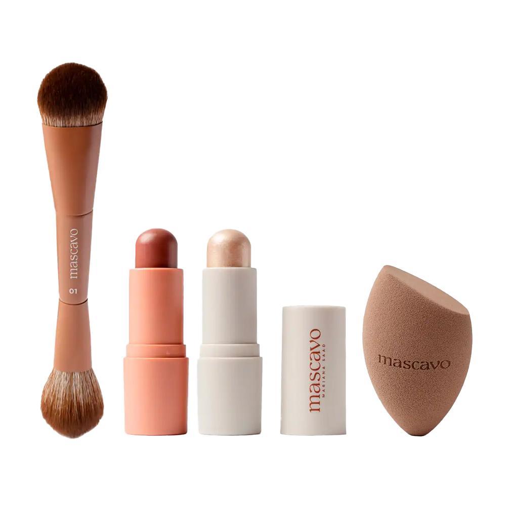 Kit  Oak Glow & Go Trio + Problender Esponja Grande - MASCAVO em Oferta na Shopee