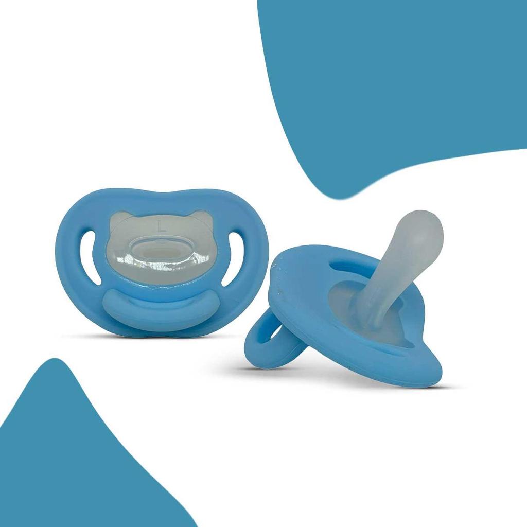 Chupeta Bebê Confort Bico Simétrico Silicone Tamanho 2 Azul Rosa