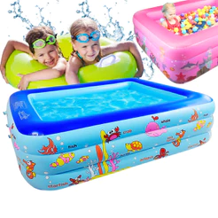 Piscina Inflável Infantil 3 Anéis Fun Family Retangular 460L