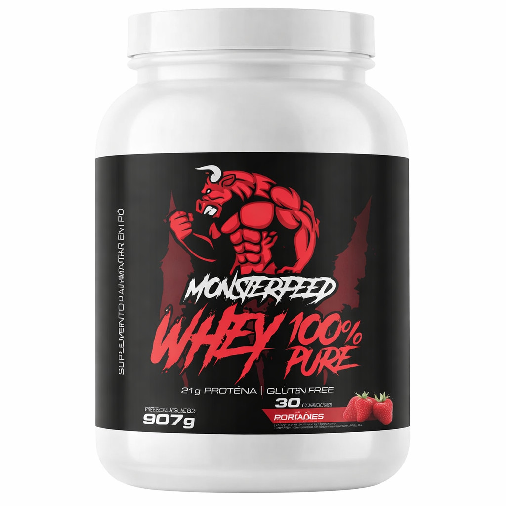 Whey Protein Monsterfeed 100% Pure - 907g em Oferta na Shopee