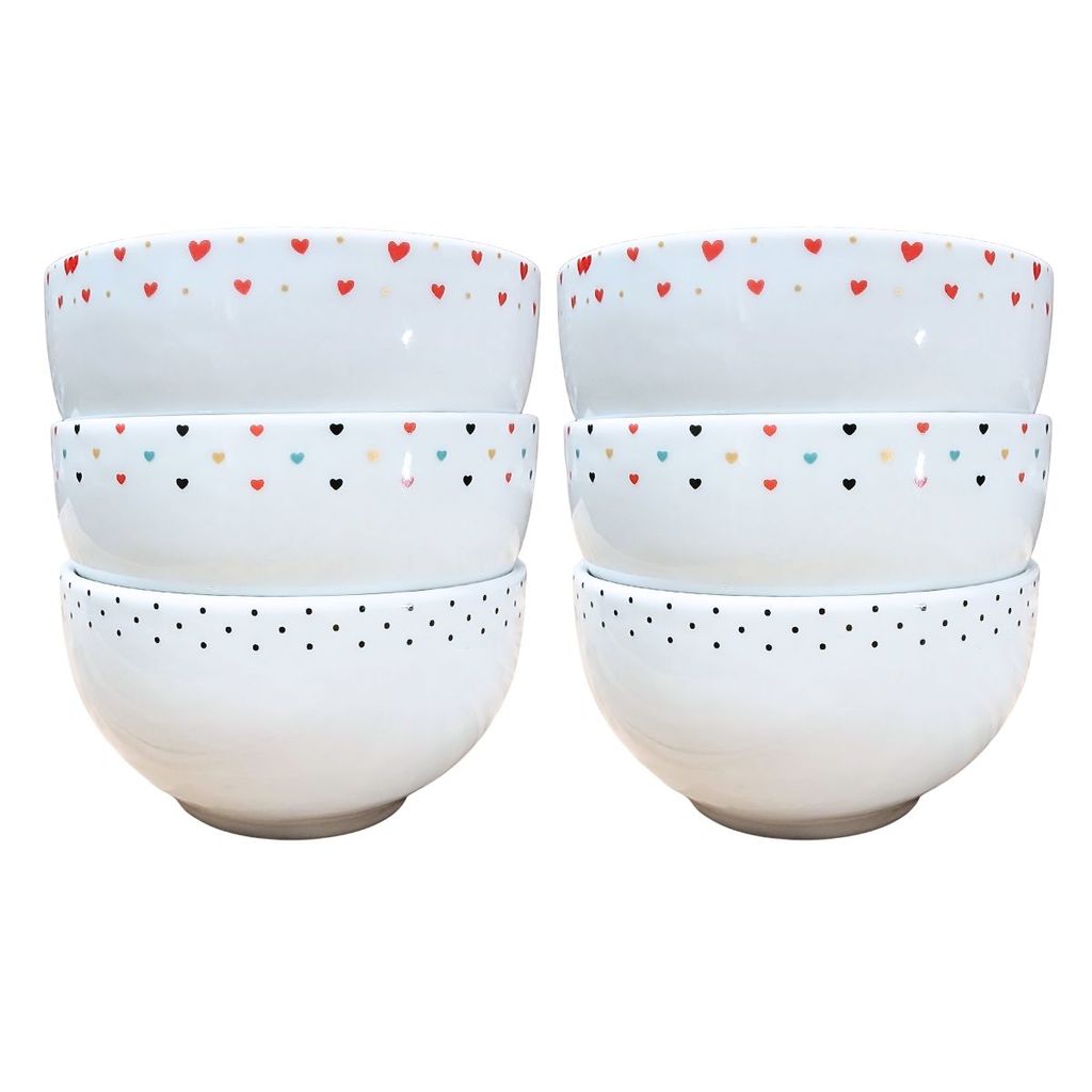 Kit 6 Tigela Bowl Cumbuca Sopa Sorvete 500ml - Porcelana