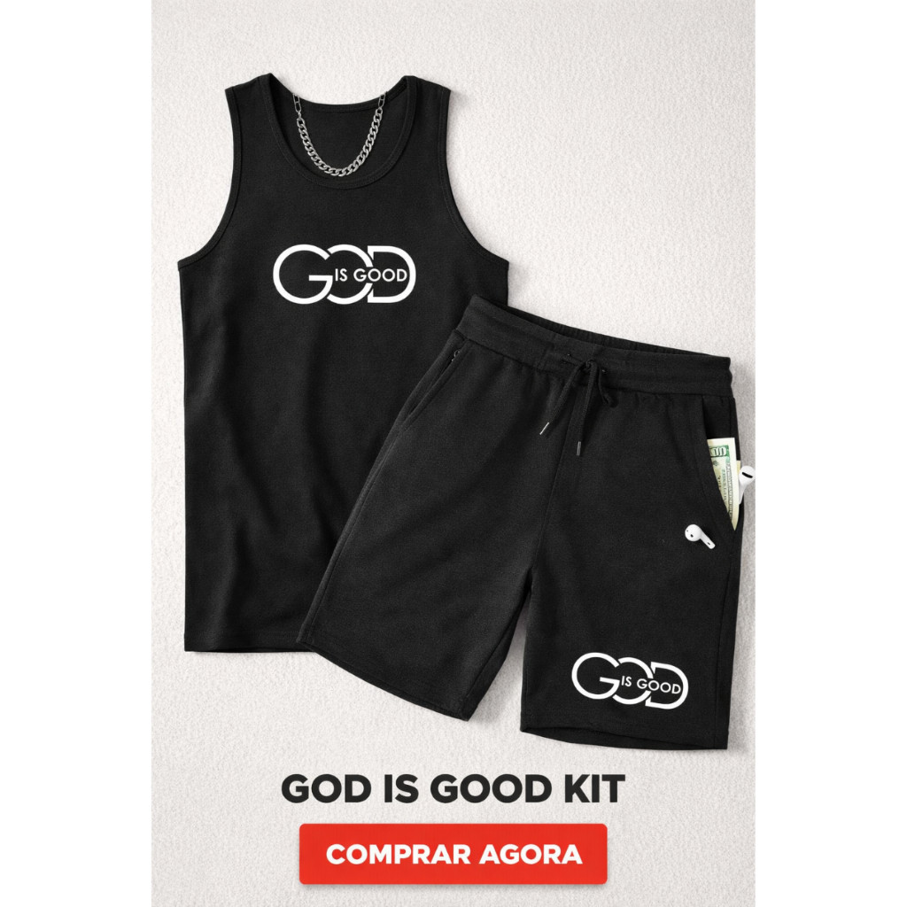 Kit Conjunto God Regata e Bermuda Moletom PREMIUM Confortável Lançamento Toque Macio Envio Imediato