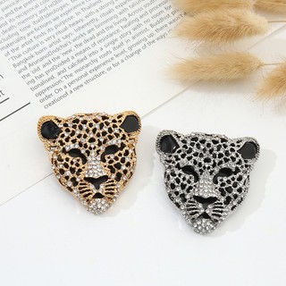 Luxo Strass Leopardo Cabeça Broches Para Mulheres Pinos Animais Acessórios De Festa Casual Novos Presentes Amigos Decora