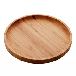 Bandeja de Bambu Hire 20cm Lyor para Servir Café Chá Petiscos Mesa Posta Cozinha Decoração Organização Prática e Natural