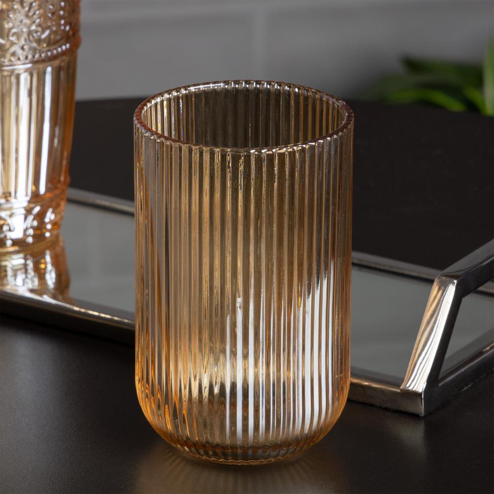 Copo Alto Wolff Lines 430ml Âmbar Metalizado Vidro em Oferta na Shopee