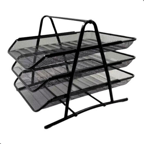 Organizador De Mesa Escritório 3 Bandejas Papel P/ Documento