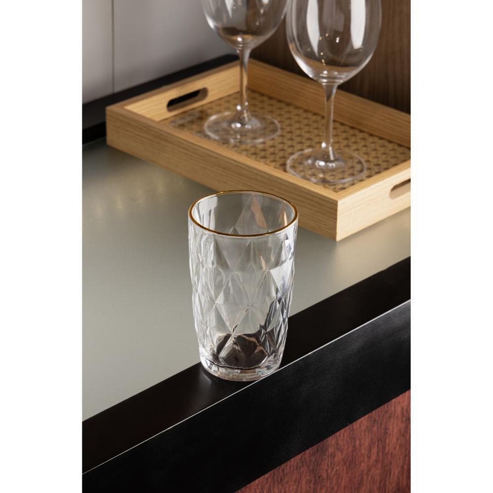 Copo Alto com Fio de OuroDiamond Lyor 390ml Vidro em Oferta na Shopee