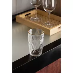 Copo Alto com Fio de OuroDiamond Lyor 390ml Vidro