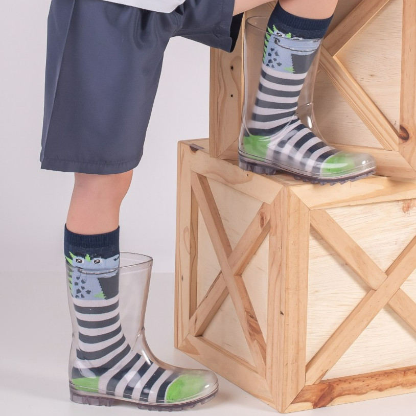 Meia Infantil Menino Cano Longo 3/4 Listrada Galocha Meião Divertido em Oferta na Shopee