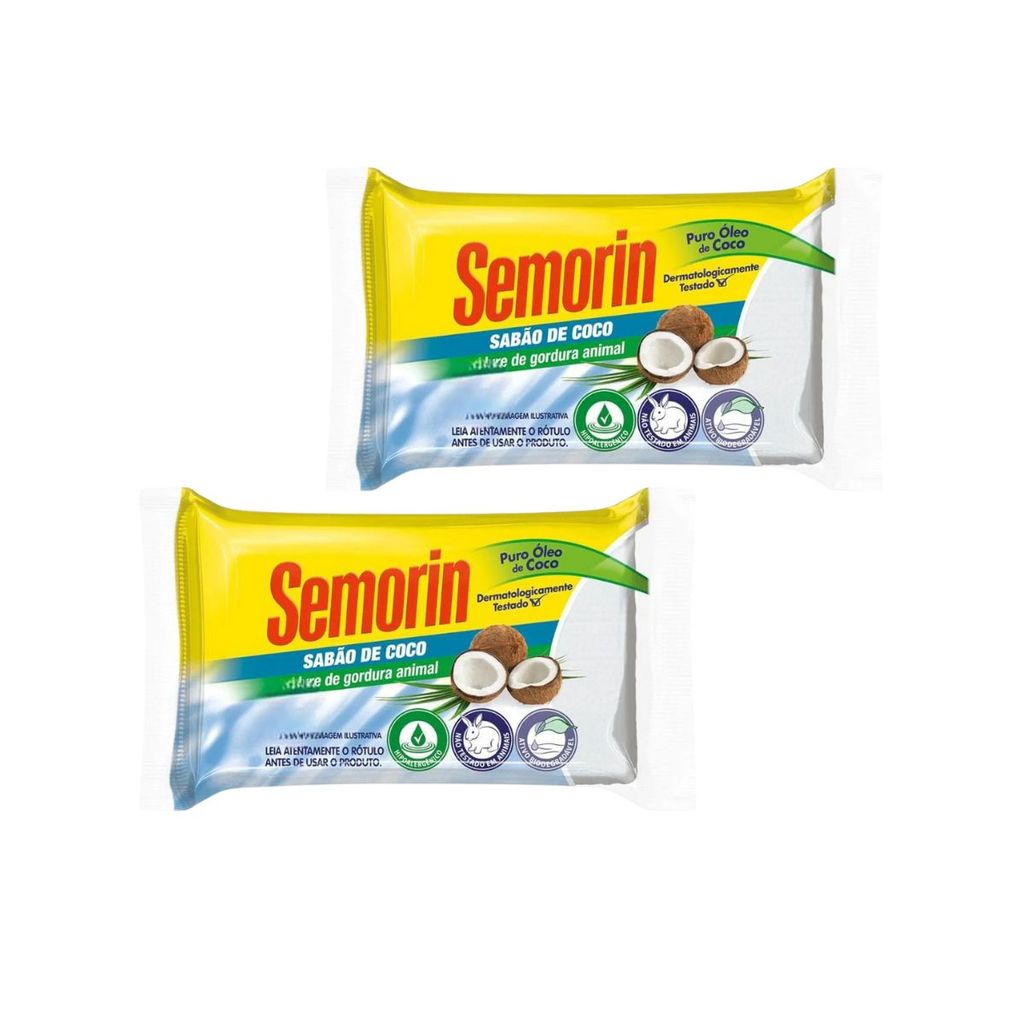 KIT COM 2 SEMORIN SABÃO DE COCO TRADICIONAL 90G em Oferta na Shopee