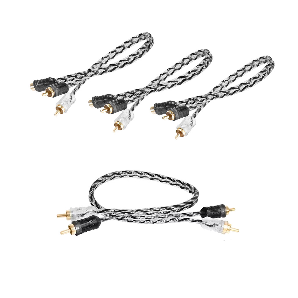 Kit Cabos Rca Taramps 1x 1 Metro + 3x Cabo Y 1fêmea e 2 machos Injetado Blindado