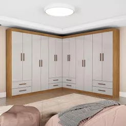 Closet Casal Duplo Lu 12 Portas 8 Gavetas Cinamomo
