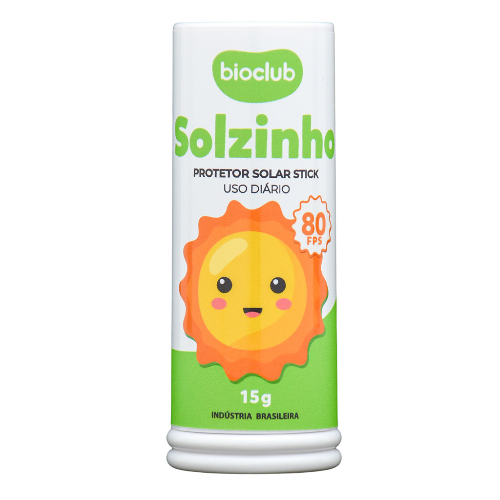  Protetor Solar Stick Bastão Natural Infantil Hipoalergênico - Solzinho FPS80 Bioclub - 15g