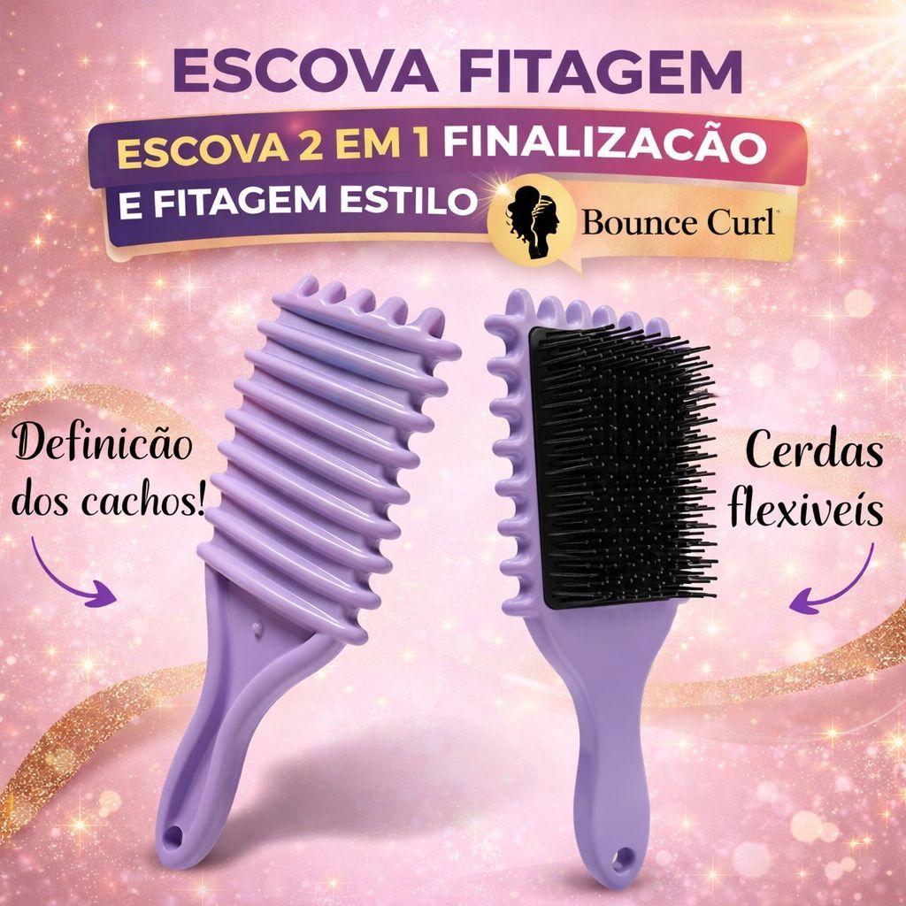 Escova Onda finalizadora Estilo Bounce Curl finalização e fitgem cabelo cachaedo em Oferta na Shopee
