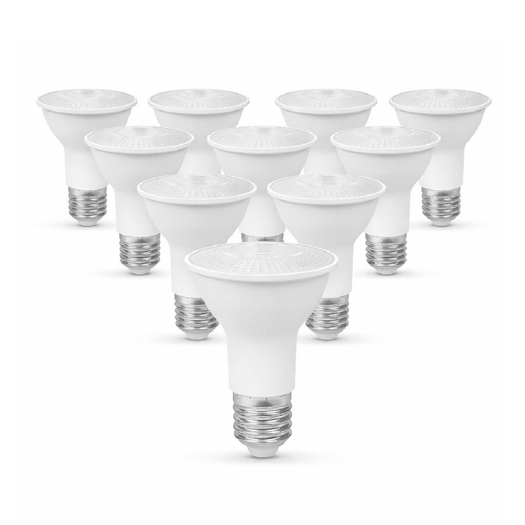 Kit 10 a 50 Lampadas Led Par20 7w 2700k/4000k/6500k E27 110v/220v Preto ou Branco Alut By Avant em Oferta na Shopee