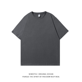 Camiseta de manga curta de algodão puro para uso diário, masculina e feminina, gola redonda, cor sólida, estilo simples