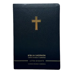 Bíblia Sagrada | Letra Gigante | ARC | Harpa Avivada e Corinhos | Capa Premium Luxo Cruz Preta