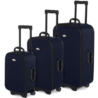 Conjunto Mala De Viagem P M G Poliester Com 3 Peças ,4 rodinhas ,modelo expansivel em Oferta na Shopee