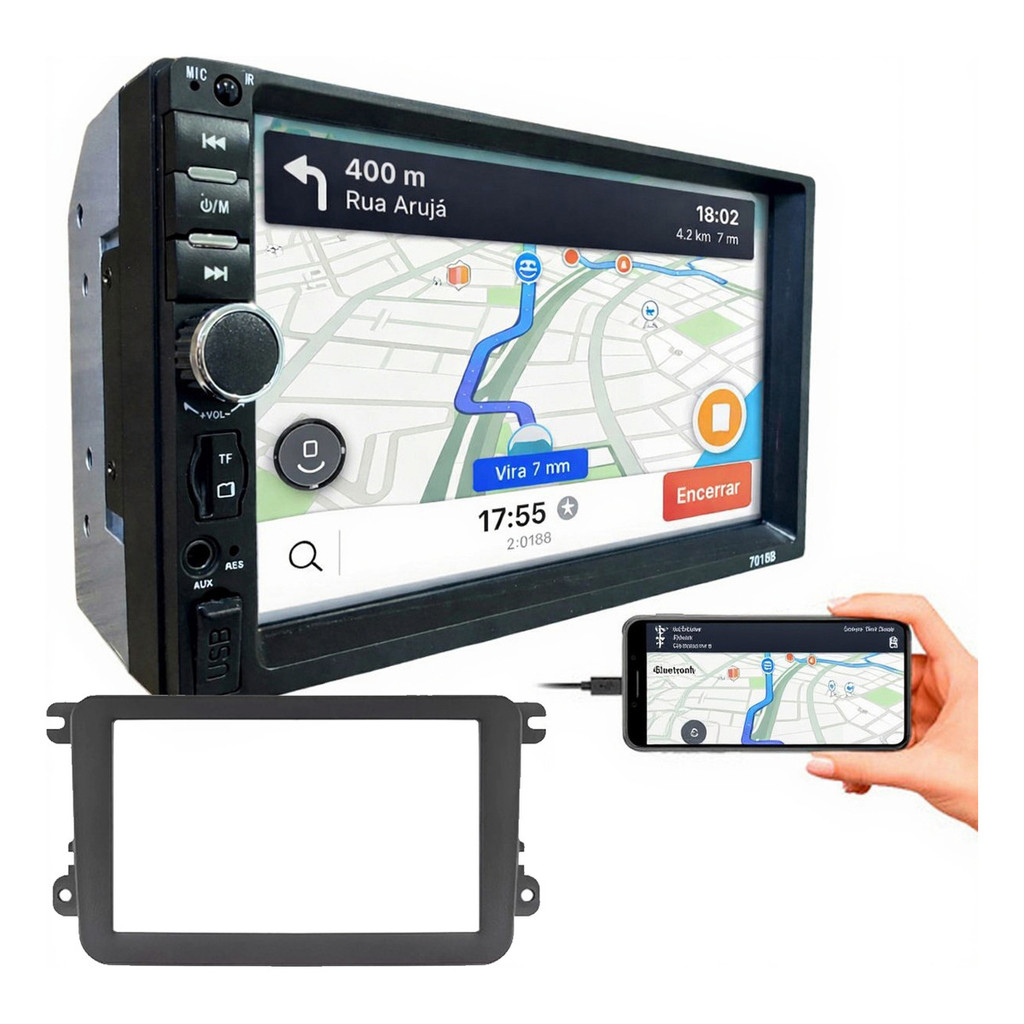 KIT CENTRAL MULTIMIDIA MP5 COM MOLDURA GOL G7 AMAROK JETTA TIGUAN VARIANT em Oferta na Shopee