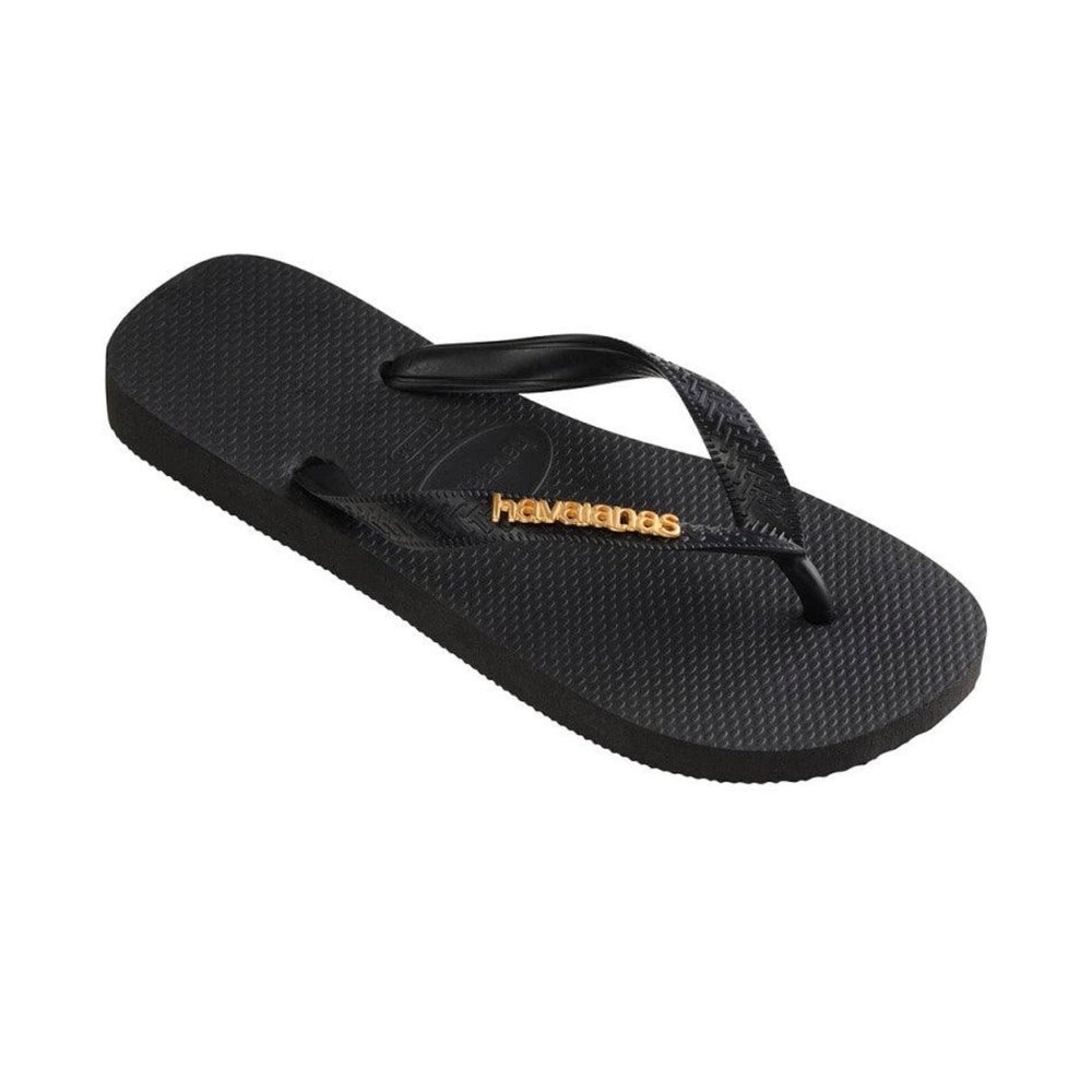 Chinelo Havaianas Top Logo Metallic -  Preto  33