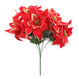 Buquê Bico Elegance Cazza Vermelho com 5 Flores 17x29cm em Oferta na Shopee