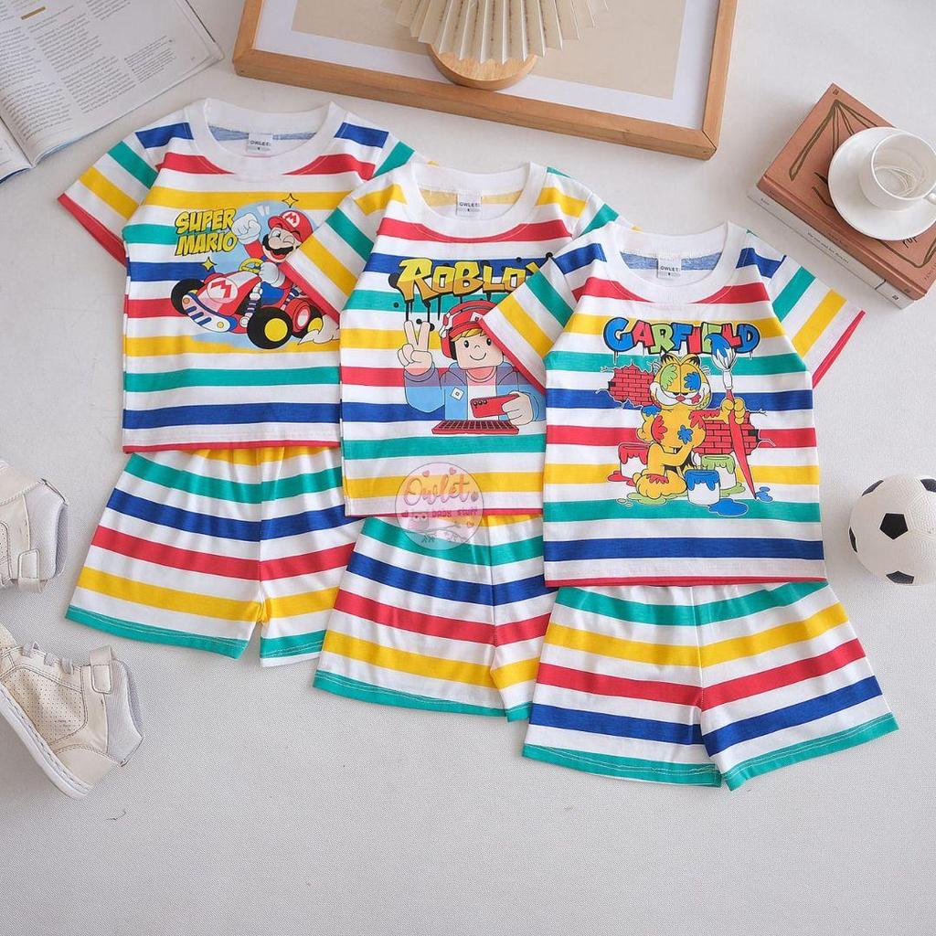 Owlet-Terno Arco-Íris Masculino Curto Infantil Estampado