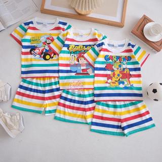 Owlet-Terno Arco-Íris Masculino Curto Infantil Estampado