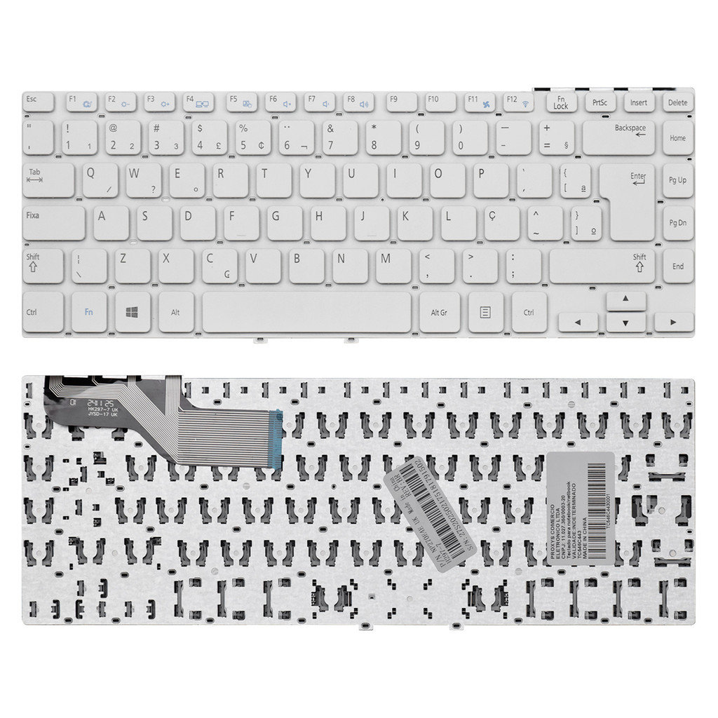 Teclado para Notebook Samsung NP270E4E-KD4BR | ABNT2 Branco em Oferta na Shopee