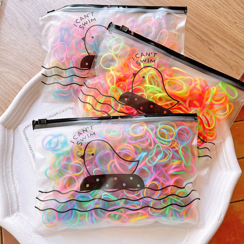Kit 500/1000/1500/2500 Elásticos de Silicone Para Cabelo Com Bolsa – Ligas Coloridas/ Faixas Resistentes Para Penteados
