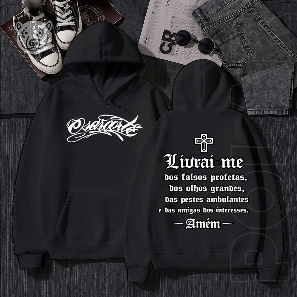 Moletom Blusa de Frio Osascorte Livra-me dos Falsos Motoqueiro