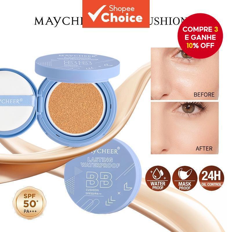 MAYCHEER Base de Almofada FPS40/PA++ Controle de Óleo Impecável Longa Duração Natural BB Cream Hidratante Clareador em Oferta na Shopee