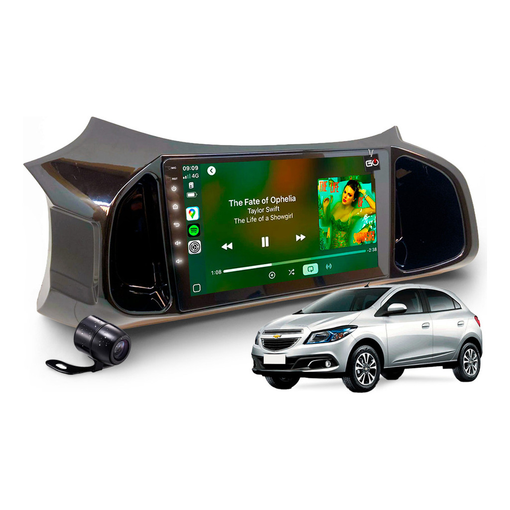 Kit Multimídia Mp10 Onix 2012 À 2016 Moldura + Chicote Can
