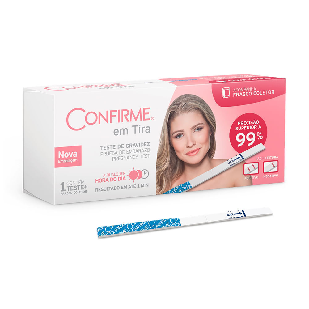 Teste de Gravidez Confirme em Tira com 1 Unidade em Oferta na Shopee