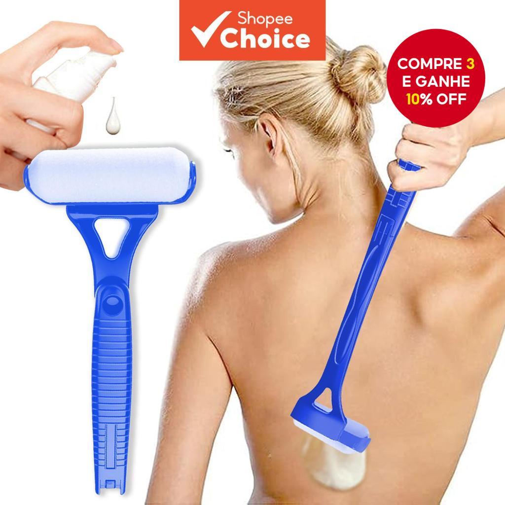 Aplicador de loção desmontável e dobrável, ferramenta de massagem para costas e corpo, armazenamento portátil.