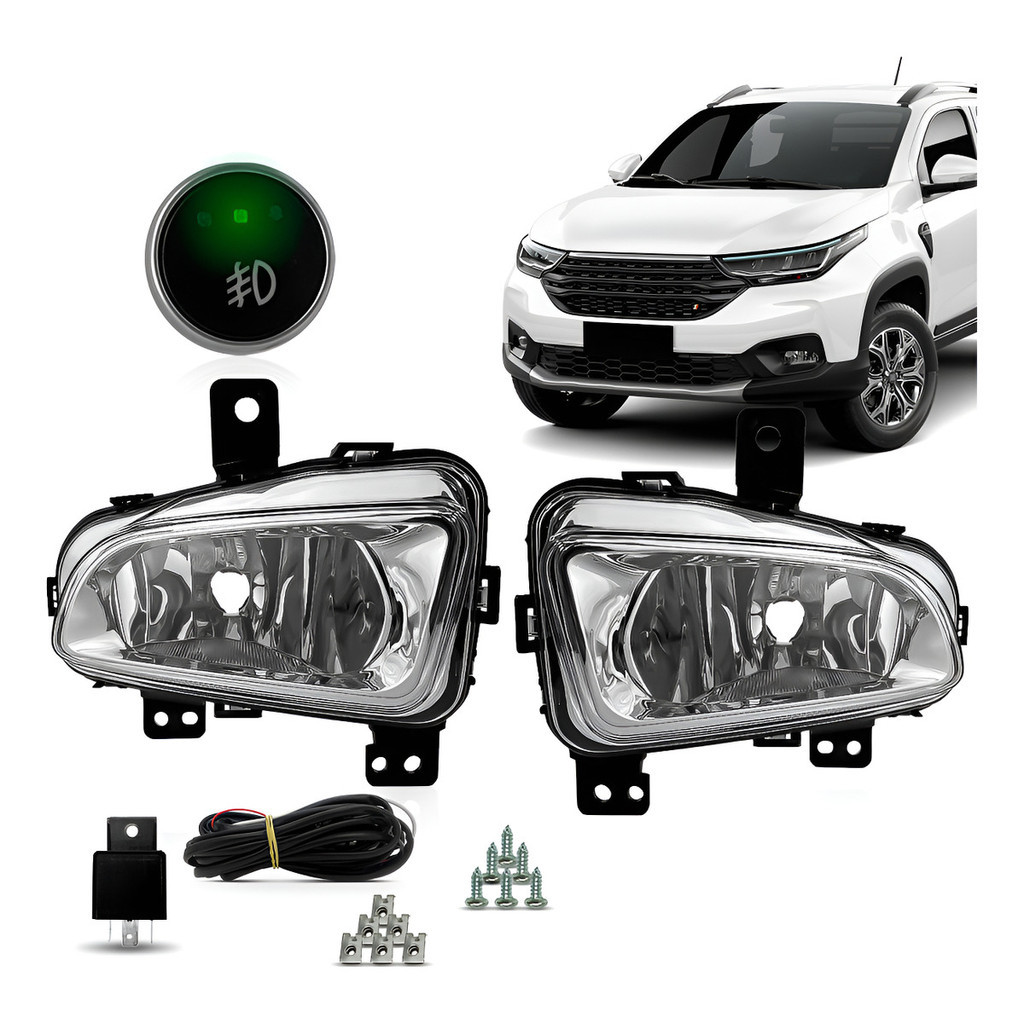 Kit Farol Milha Strada 20 21 A 2023 24 Botão Touch Universal Branco em Oferta na Shopee