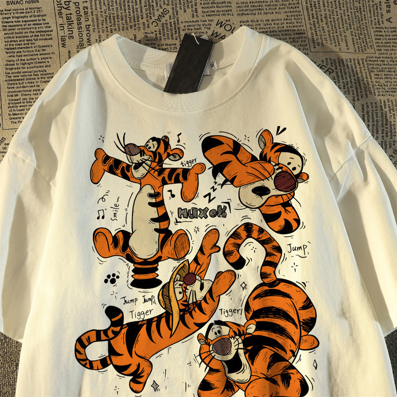 Camiseta Tigrão Retrô Unissex Algodão 100 Fio 30.1 Estampada Streetwear Casual Masculina Feminina Lançamento 2025 Envio 