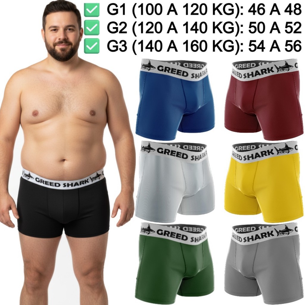 Pacote com Cuecas Plus Size Boxer Masculinas Forro Algodão Cueca Box Masculina Microfibras em Oferta na Shopee
