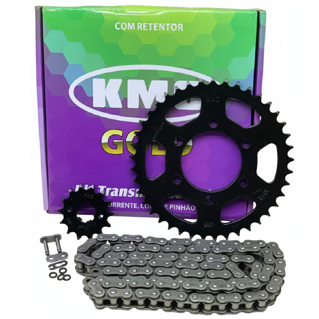 KIT RELAÇÃO TRANSMISSAO KMC CROSSER 150 ( 14T-41T ) ( 428UO X 122L ) COM RETENTOR