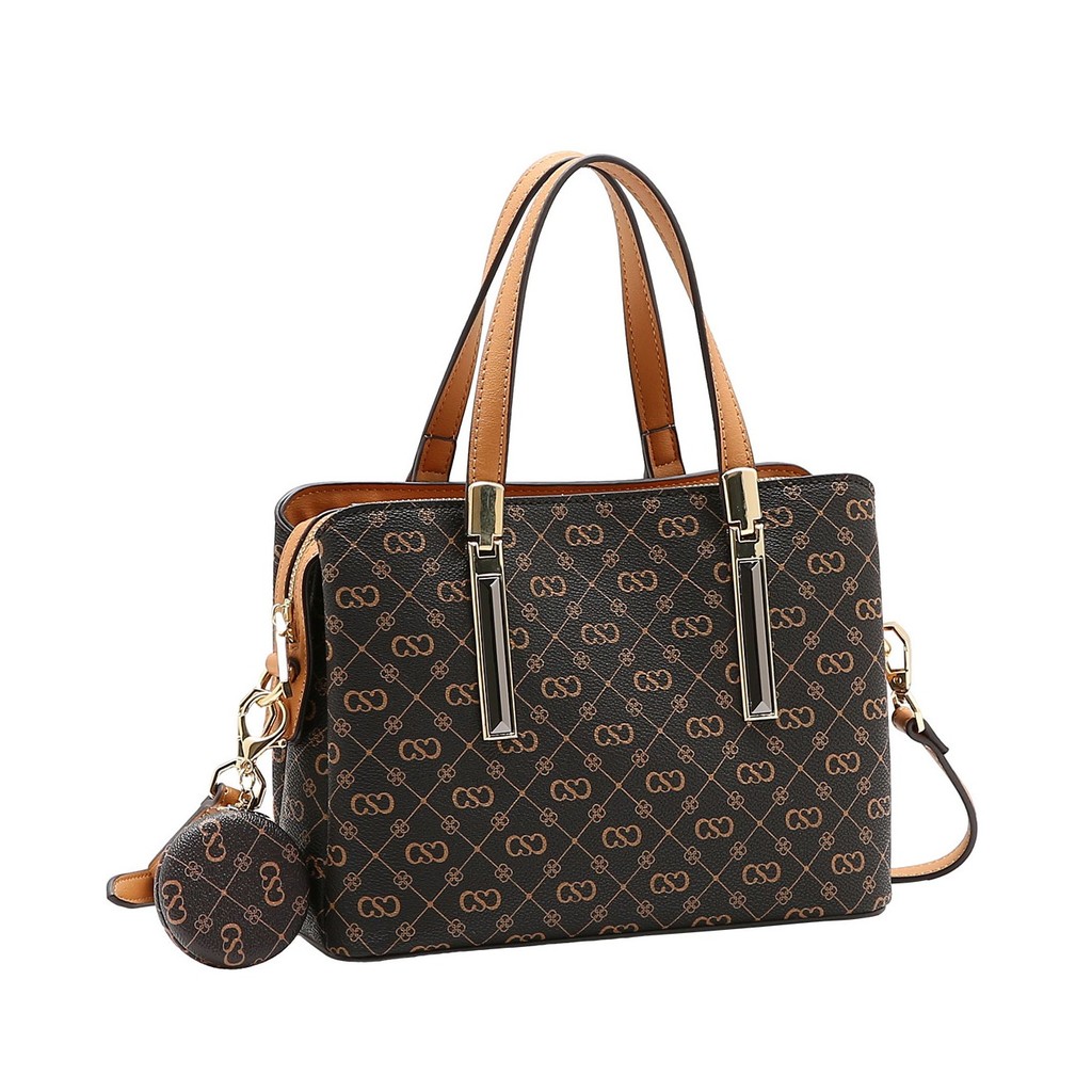 Bolsa de Mão Chenson Tote Monograma Elegance Café