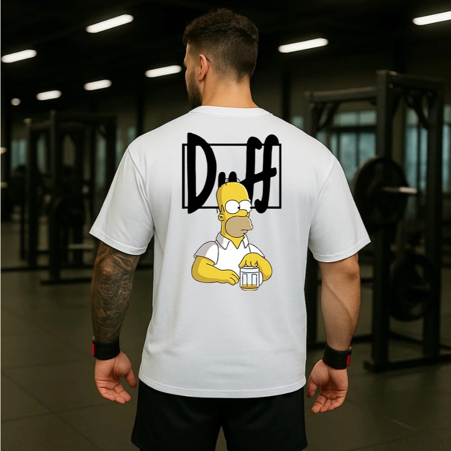 Camiseta Oversized 100% Algodão Série Simpson Homer Conforto Urbano Casual Street Conforto Urbano Casual Street