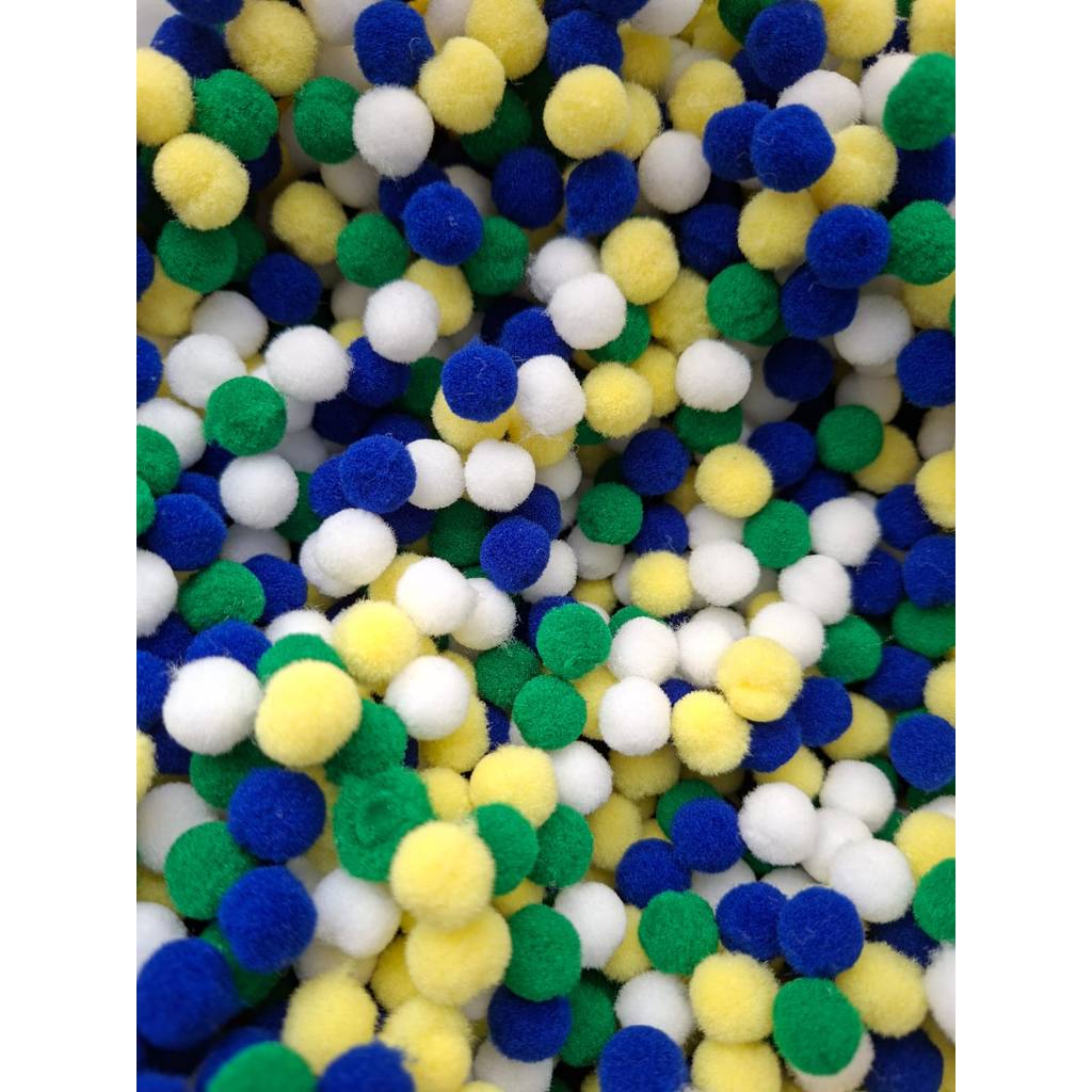 Pompom Mix BRASIL de 1cm com 100 unidades