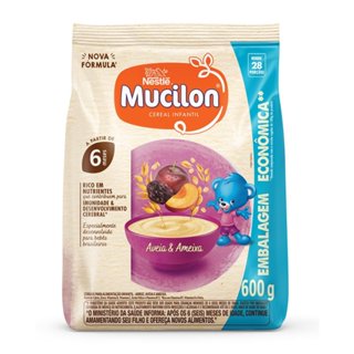 Mucilon Cereal Infantil Sabor Aveia e Ameixa Sachê 600g em Oferta na Shopee