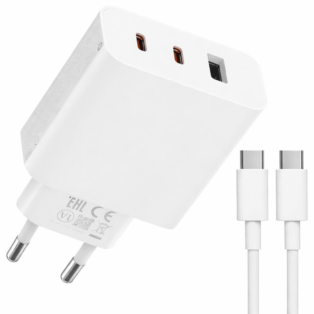 Carregador Xiaomi 67W GaN Charger 2 Portas USB-C e 1 USB-A